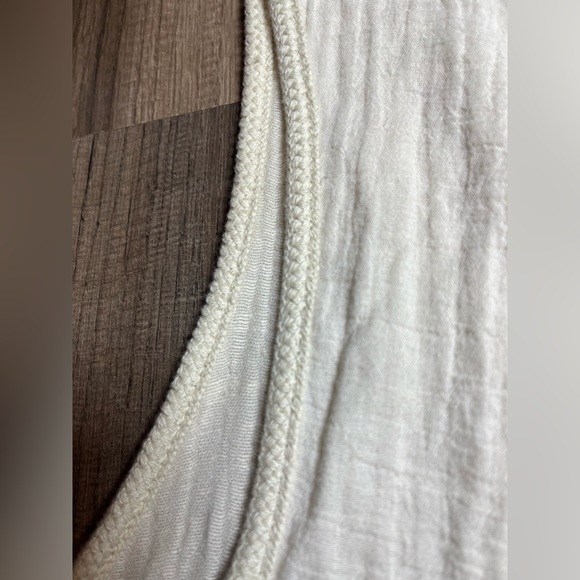 NWT Max Studio London White Double Weave Crinkle Linen-blend Shell Top SZ L - Picture 8 of 9
